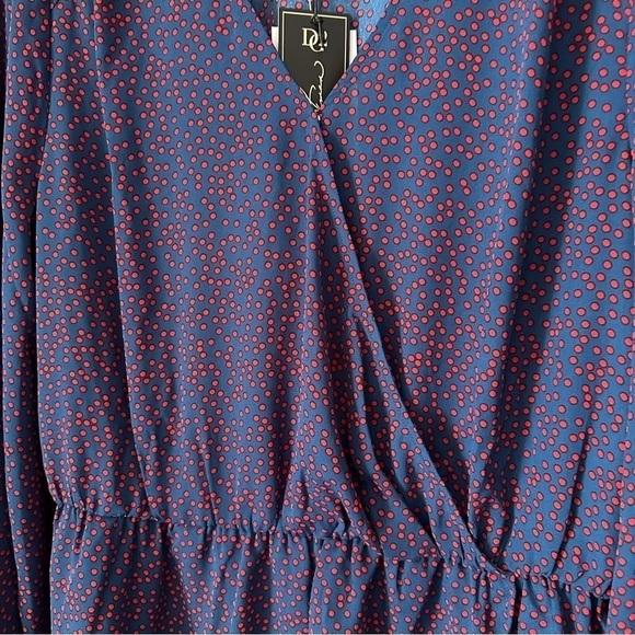 NWT DG2 polka dot faux wrap blouse - Picture 2 of 7